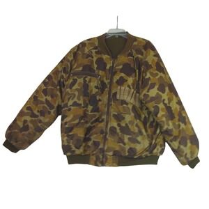 Gamehide Men's Camouflage Bomber Hunting Jacket Reversible‎ Olive Green XL